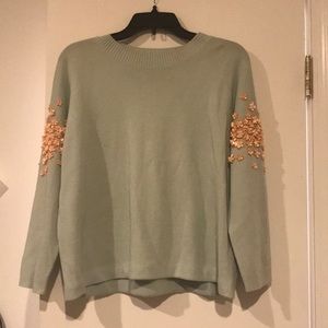 Blue j crew embellished sweater
